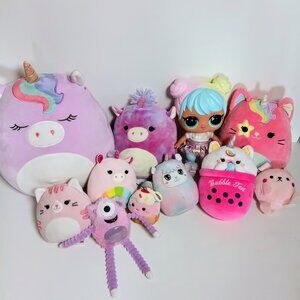 Huge Bundle of Cute Kawaii Plush Toys LOL Squishmallows and More